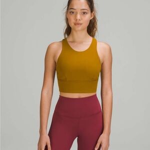 Lulu Lemon Wunder Train Longline Bra - Gold Spice